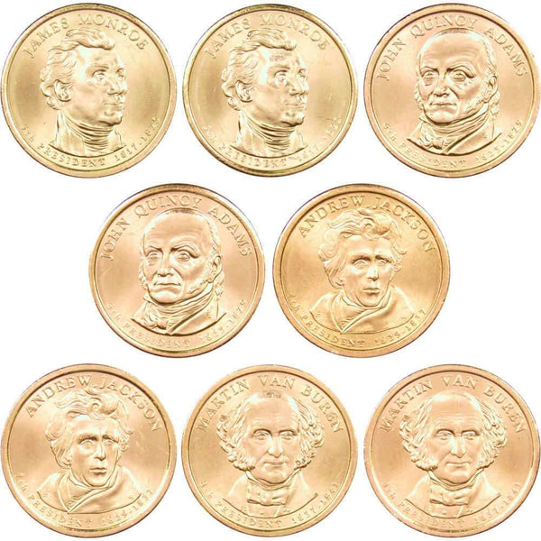 2008 P&D Presidential Dollar 8 Coin Set BU Uncirculated Mint State $1 - Presidential dollars - Presidential coins - Presidential coin set - Profile Coins &amp; Collectibles