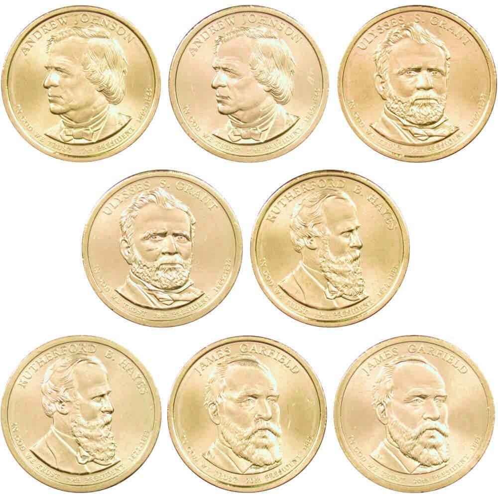 2011 P&D Presidential Dollar 8 Coin Set BU Uncirculated Mint State $1
