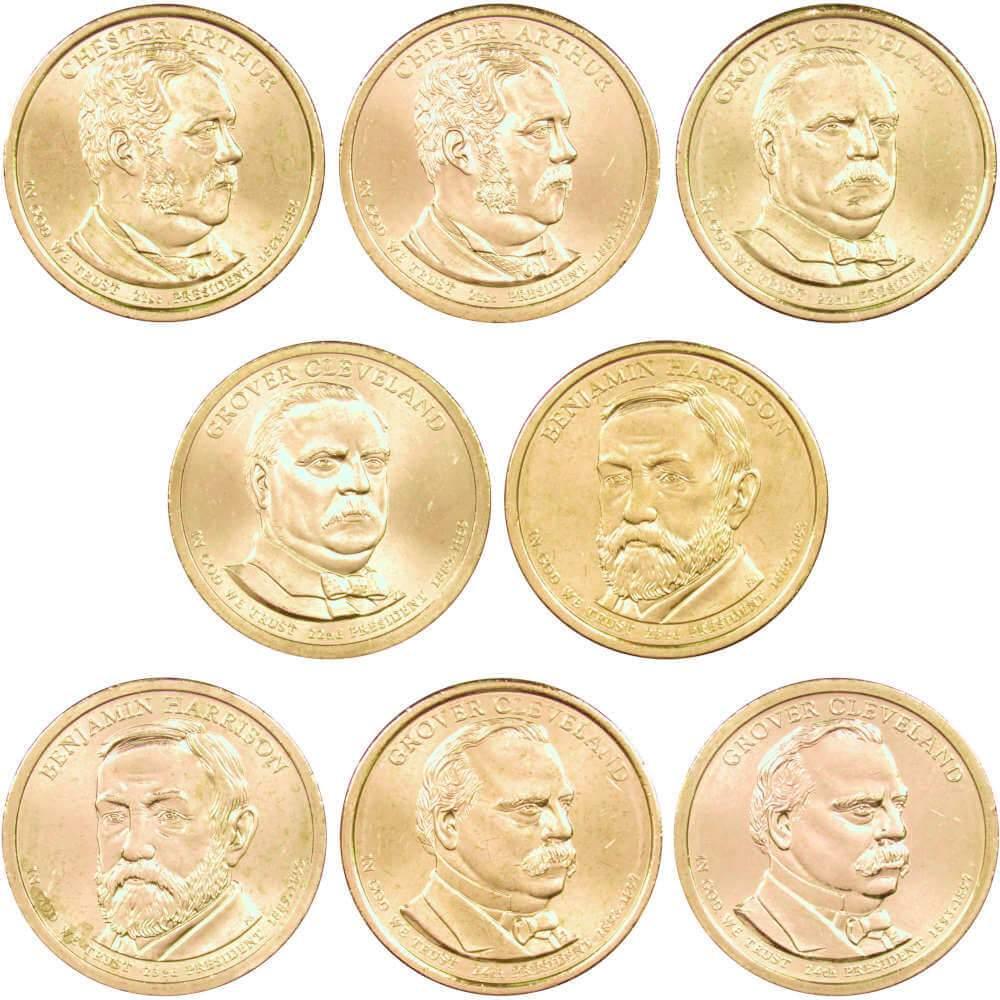 2012 P&D Presidential Dollar 8 Coin Set BU Uncirculated Mint State $1