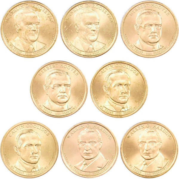 2014 P&D Presidential Dollar 8 Coin Set BU Uncirculated Mint State $1