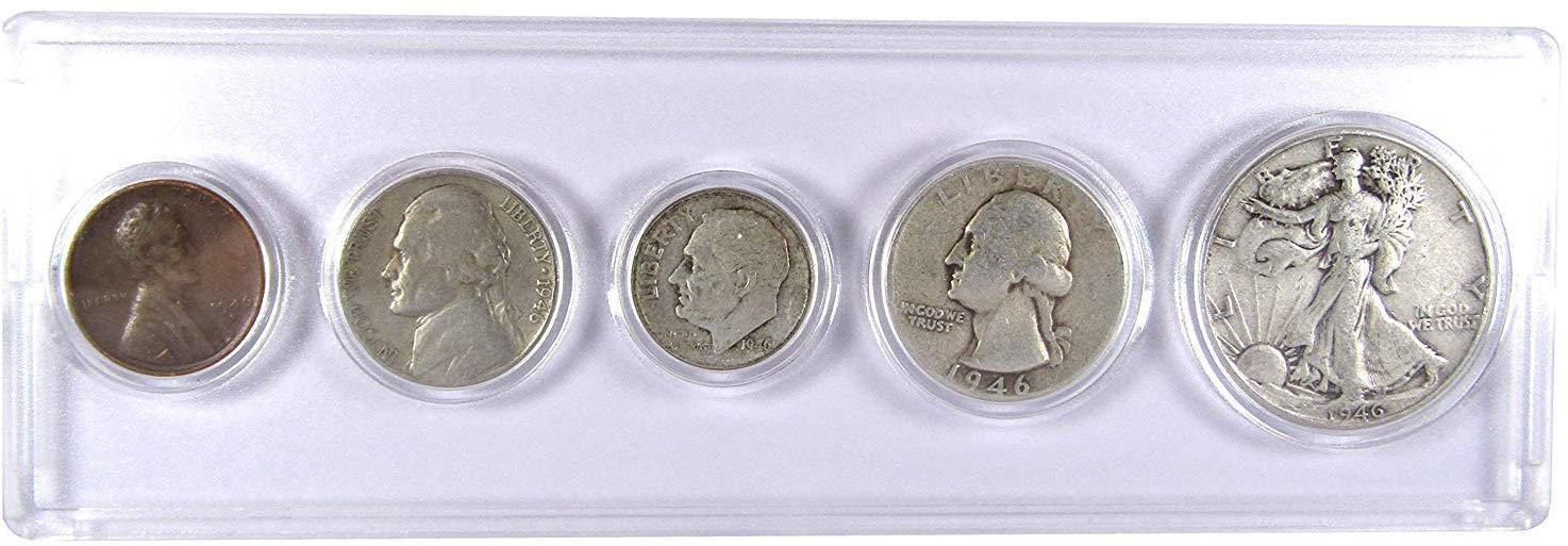 1946 Year Set 5 Coins in AG About Good or Better Condition Collectible Gift Set