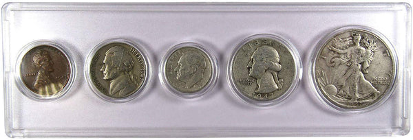 1947 Year Set 5 Coins in AG About Good or Better Condition Collectible Gift Set - Profile Coins & Collectibles 