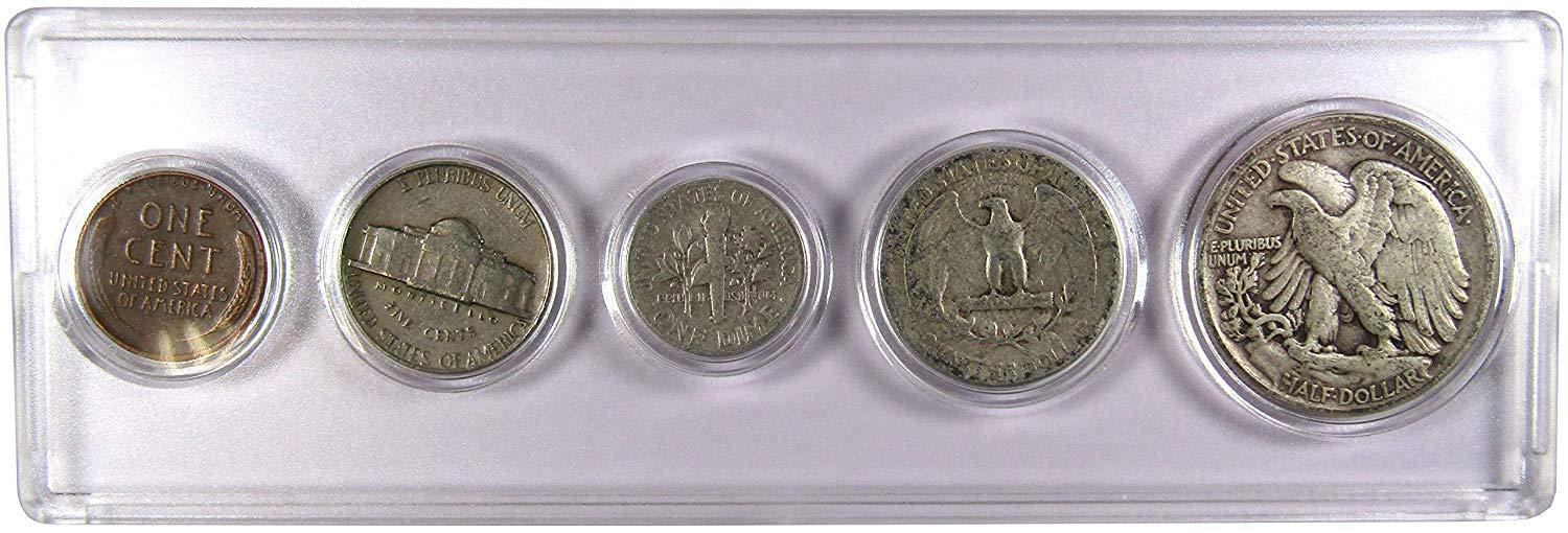 1947 Year Set 5 Coins in AG About Good or Better Condition Collectible Gift Set