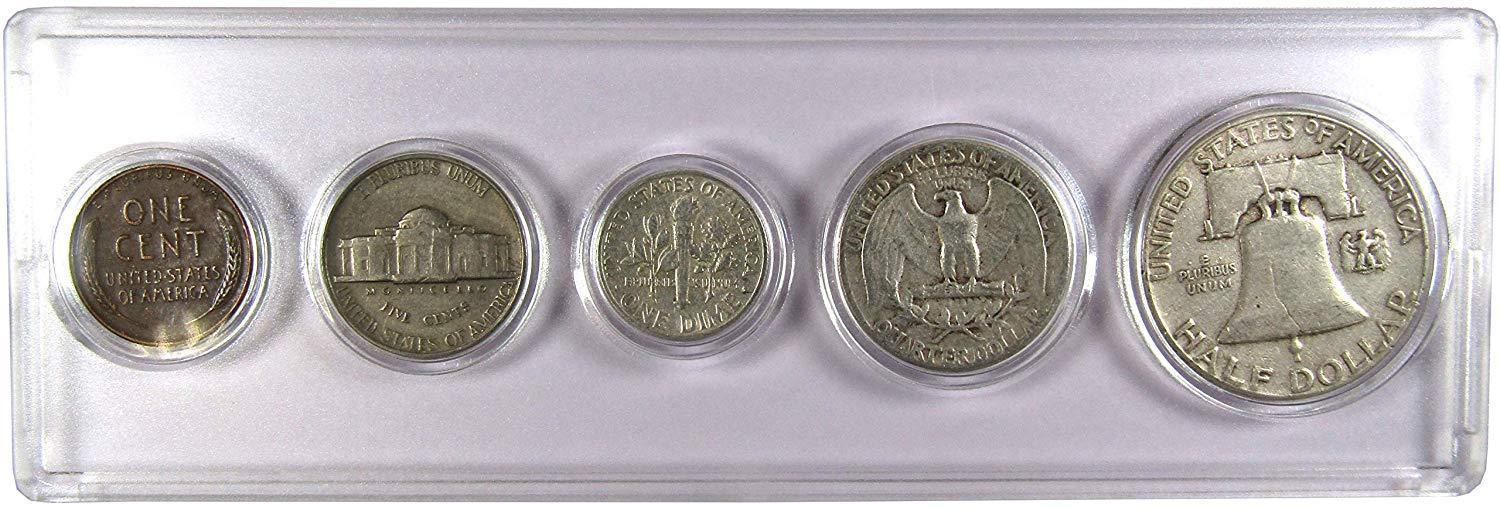1951 Year Set 5 Coins in Circulated or Better Condition Gift Set