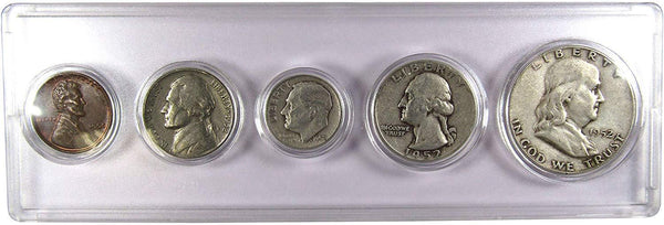 1952 Year Set 5 Coins in AG About Good or Better Condition Collectible Gift Set - Profile Coins & Collectibles 