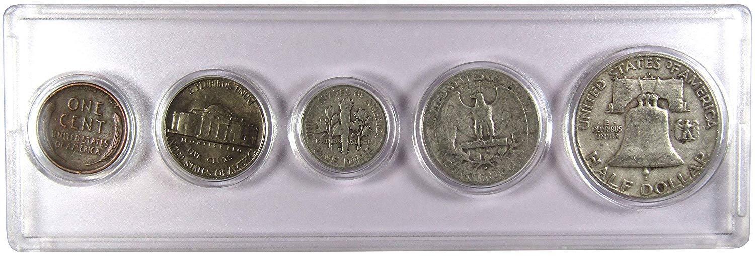 1953 Year Set 5 Coins in AG About Good or Better Condition Collectible Gift Set