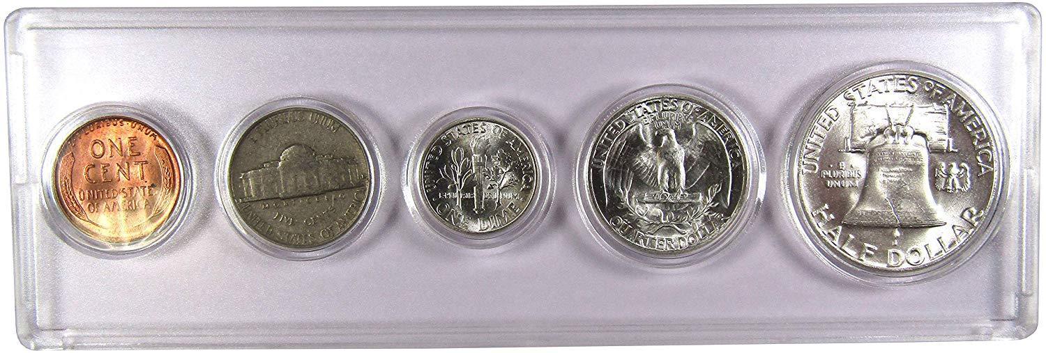 1955 Year Set 5 Coins in AG About Good or Better Condition Collectible Gift Set
