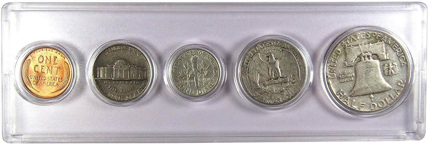 1956 Year Set 5 Coins in AG About Good or Better Condition Collectible Gift Set