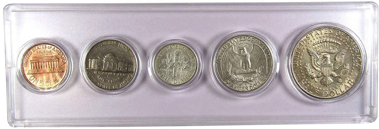 1964 Year Set 5 Coins in AG About Good or Better Condition Collectible Gift Set