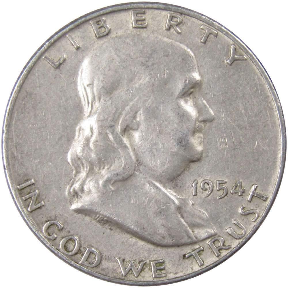 1954 D Franklin Half Dollar XF EF Extremely Fine 90% Silver 50c US Coin