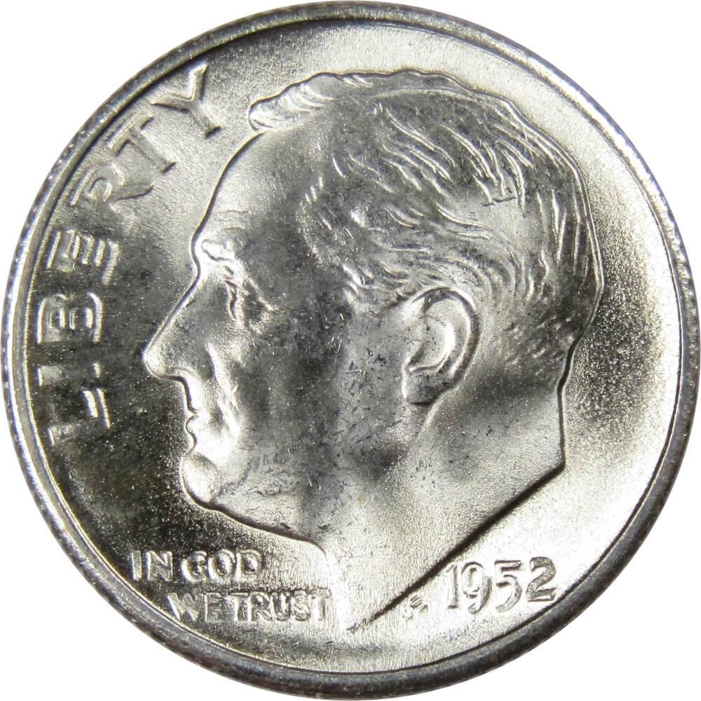 1952 S Roosevelt Dime BU Uncirculated Mint State 90% Silver 10c US Coin