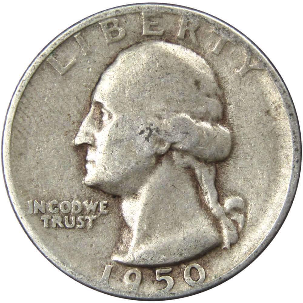 1950 S Washington Quarter VG Very Good 90% Silver 25c US Coin Collectible