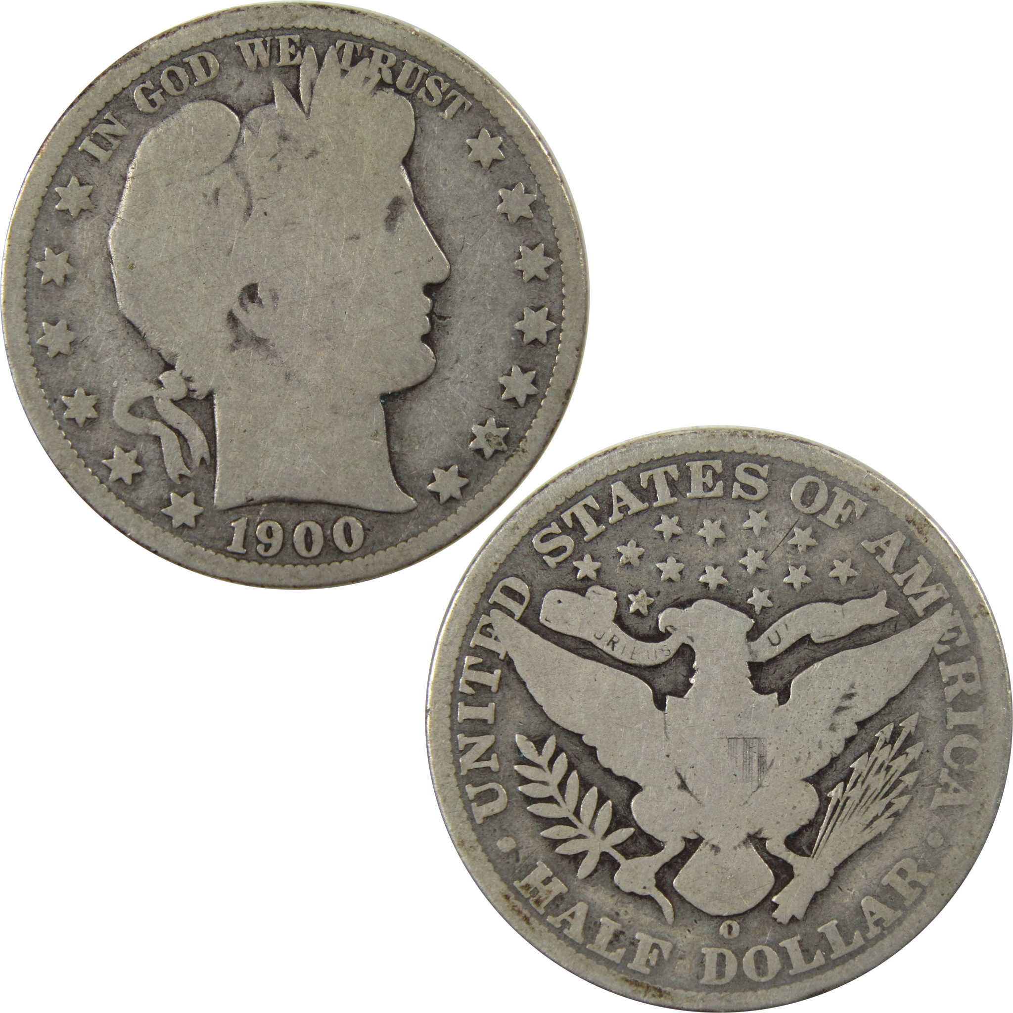1900 O Barber Half Dollar G Good 90% Silver 50c Coin SKU:I4987