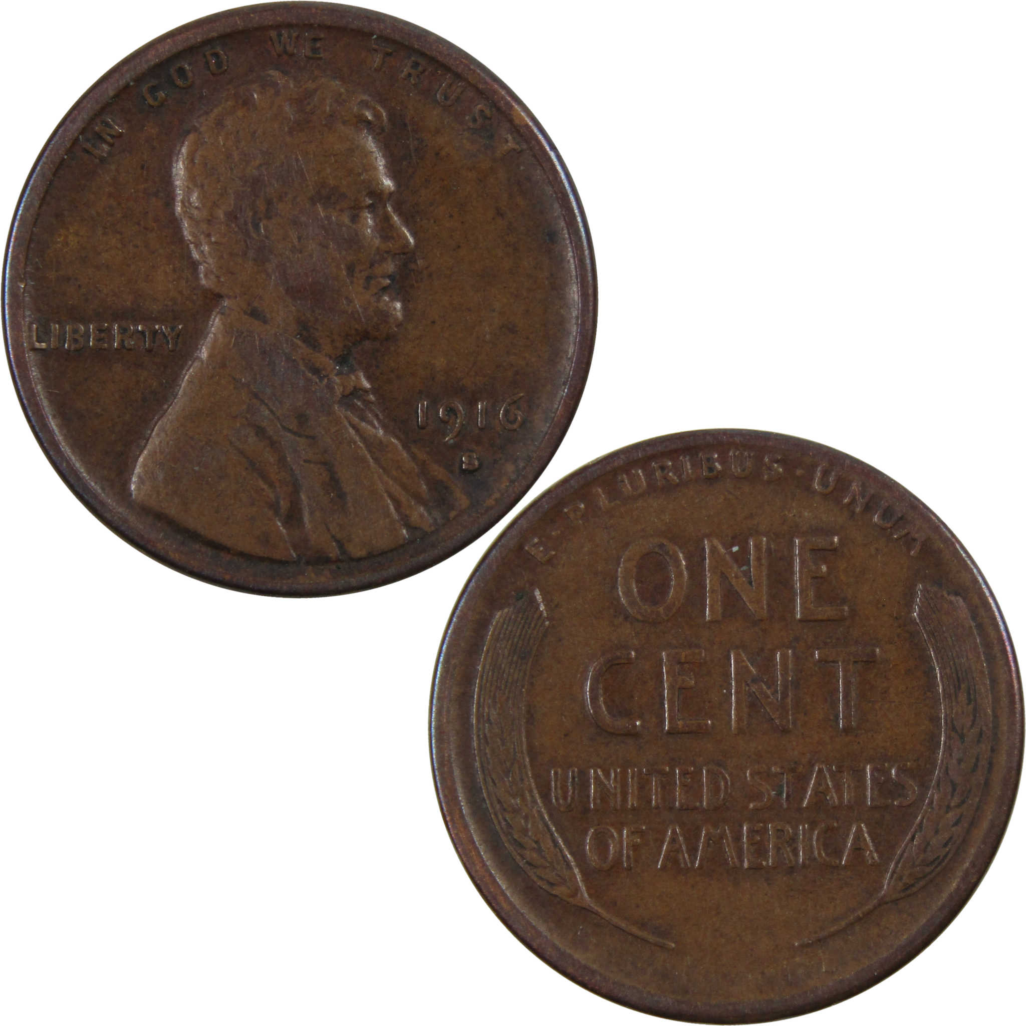 1916 S Lincoln Wheat Cent VF Very Fine Penny 1c US Coin SKU:I3323