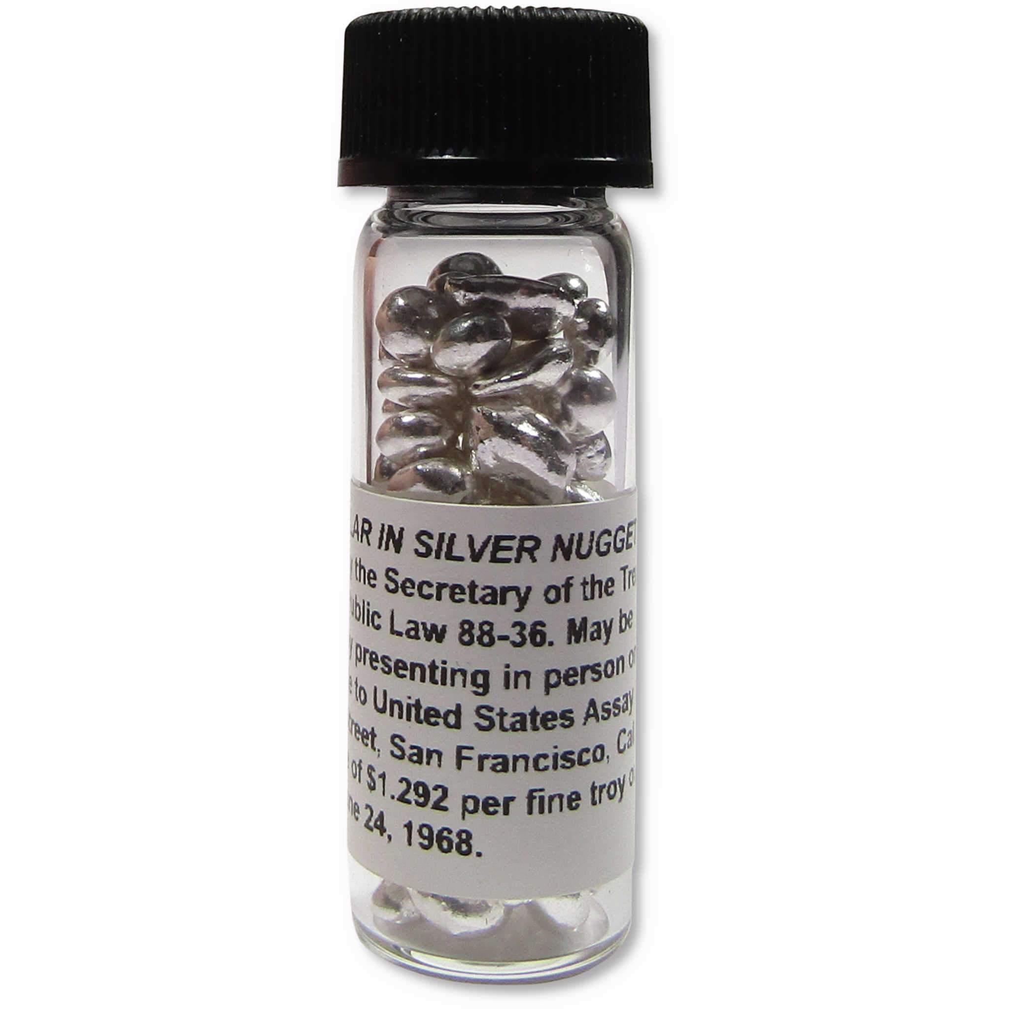 One Dollar in Silver Shot Nuggets .7734 oz .999 Fine Silver Collectible in Vial