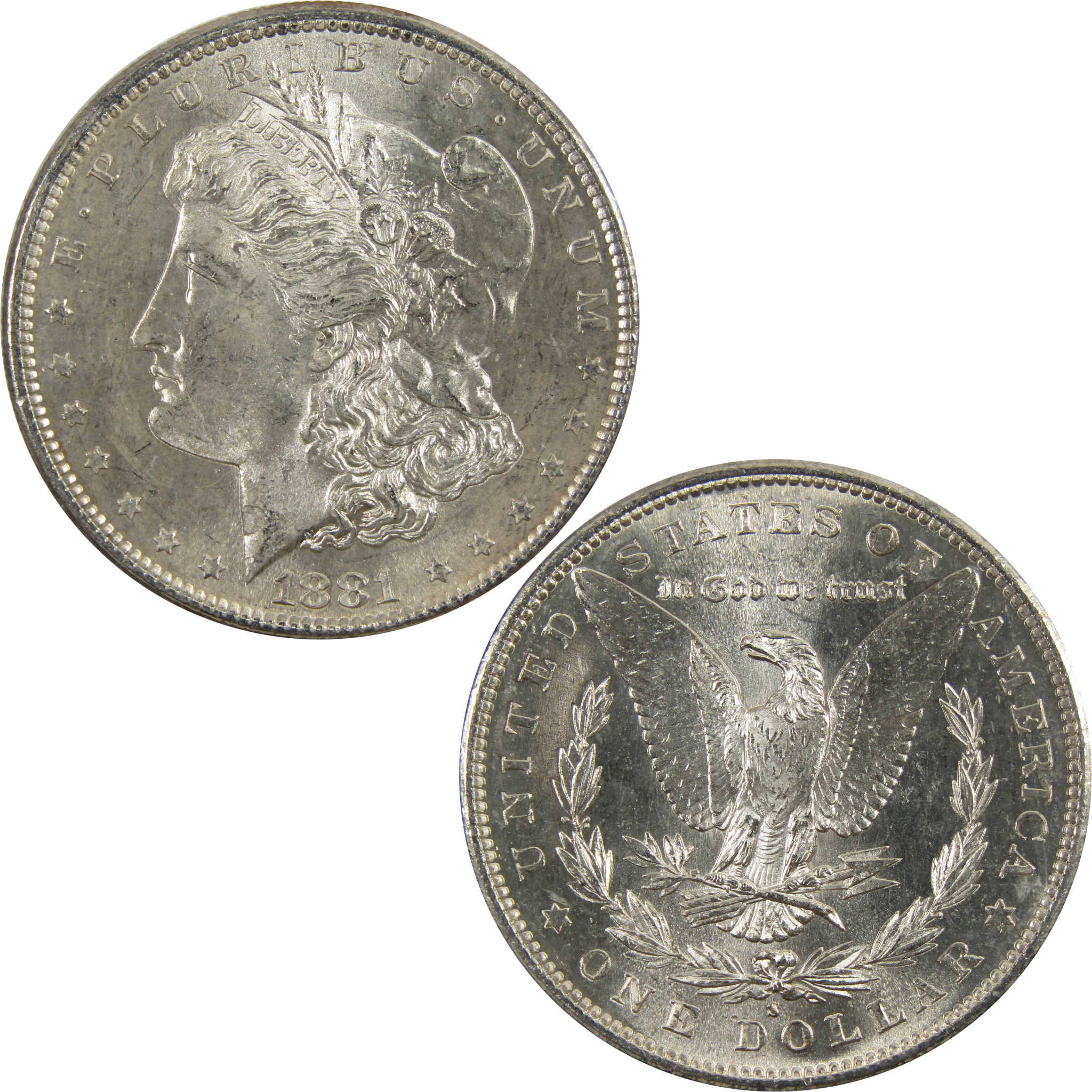 1881 S Morgan Dollar BU Uncirculated 90% Silver $1 Coin SKU:I5307 - Morgan coin - Morgan silver dollar - Morgan silver dollar for sale - Profile Coins &amp; Collectibles