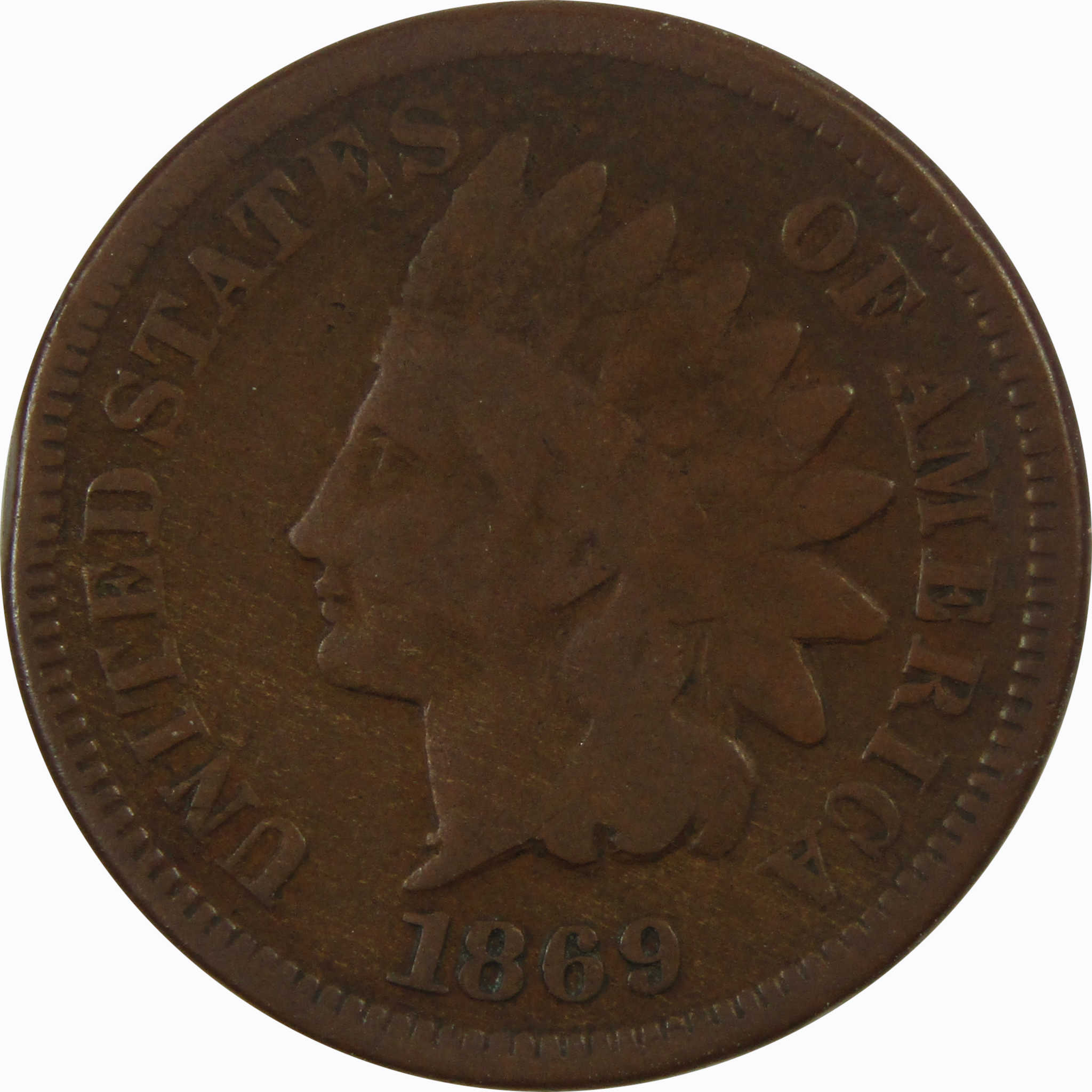 1869 Indian Head Cent G Good Penny 1c US Coin SKU:I4310