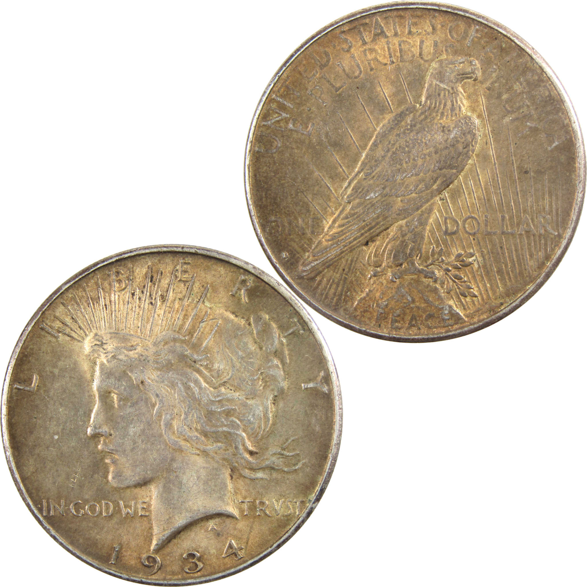 1934 D Peace Dollar AU About Uncirculated 90% Silver $1 Coin SKU:I5742