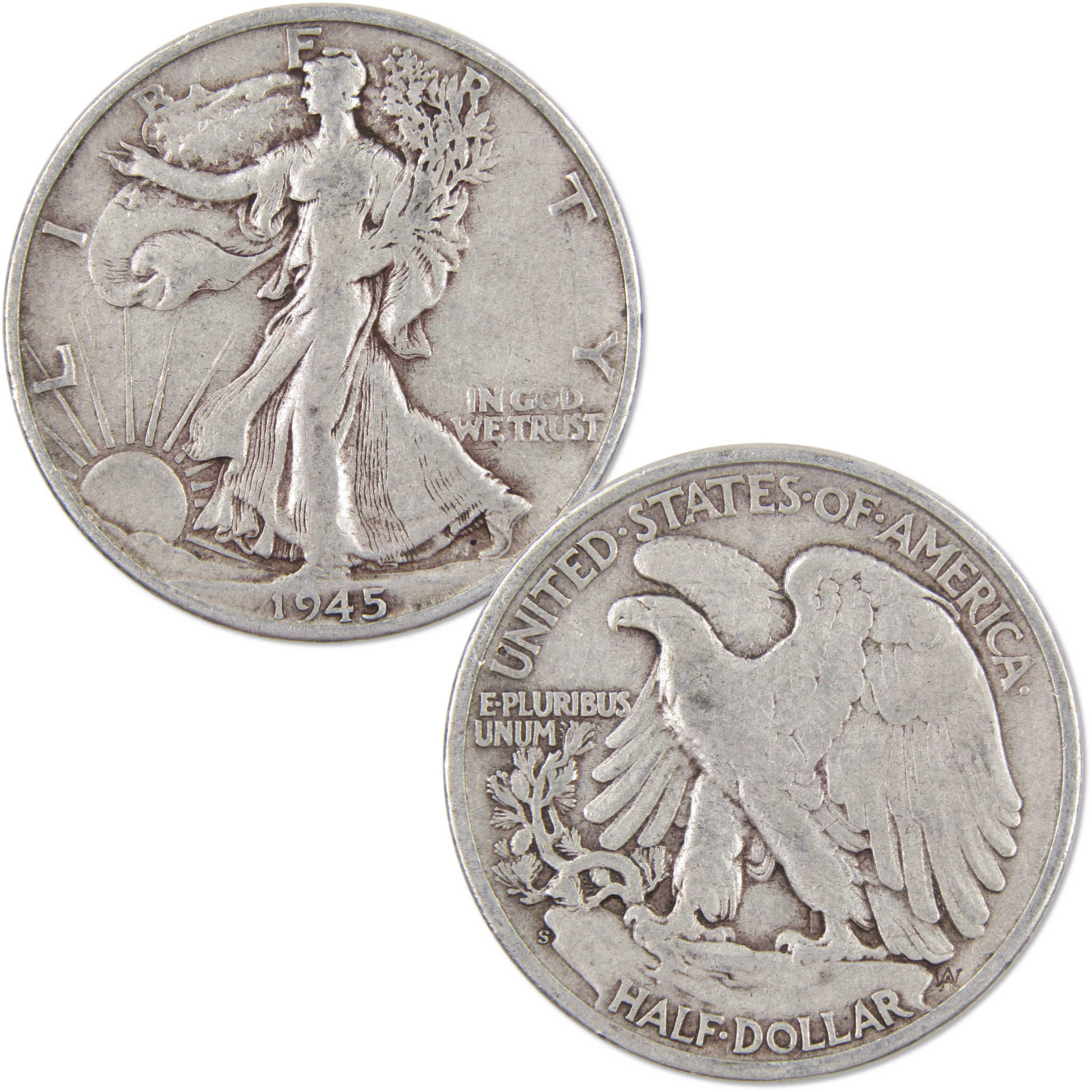 1941-1945 Liberty Walking Half Dollar 5 Coin Set AG About Good 90% Silver 50c