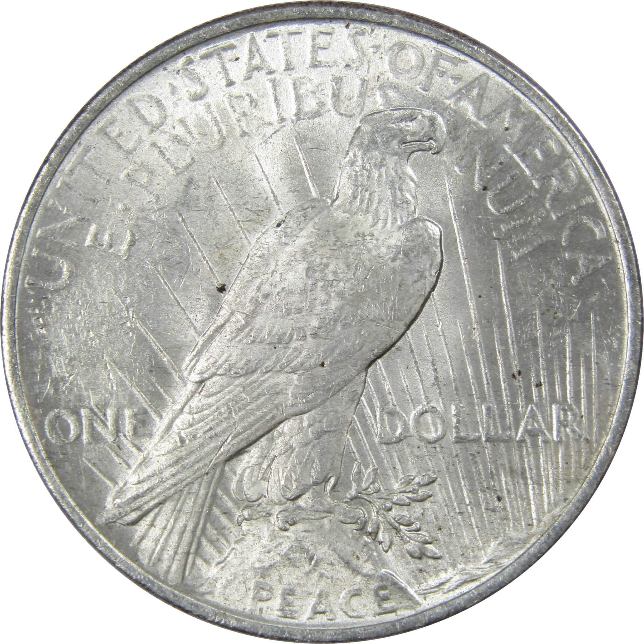 1923 VAM 1D Whisker Cheek Peace Dollar About Uncirculated SKU:IPC1764