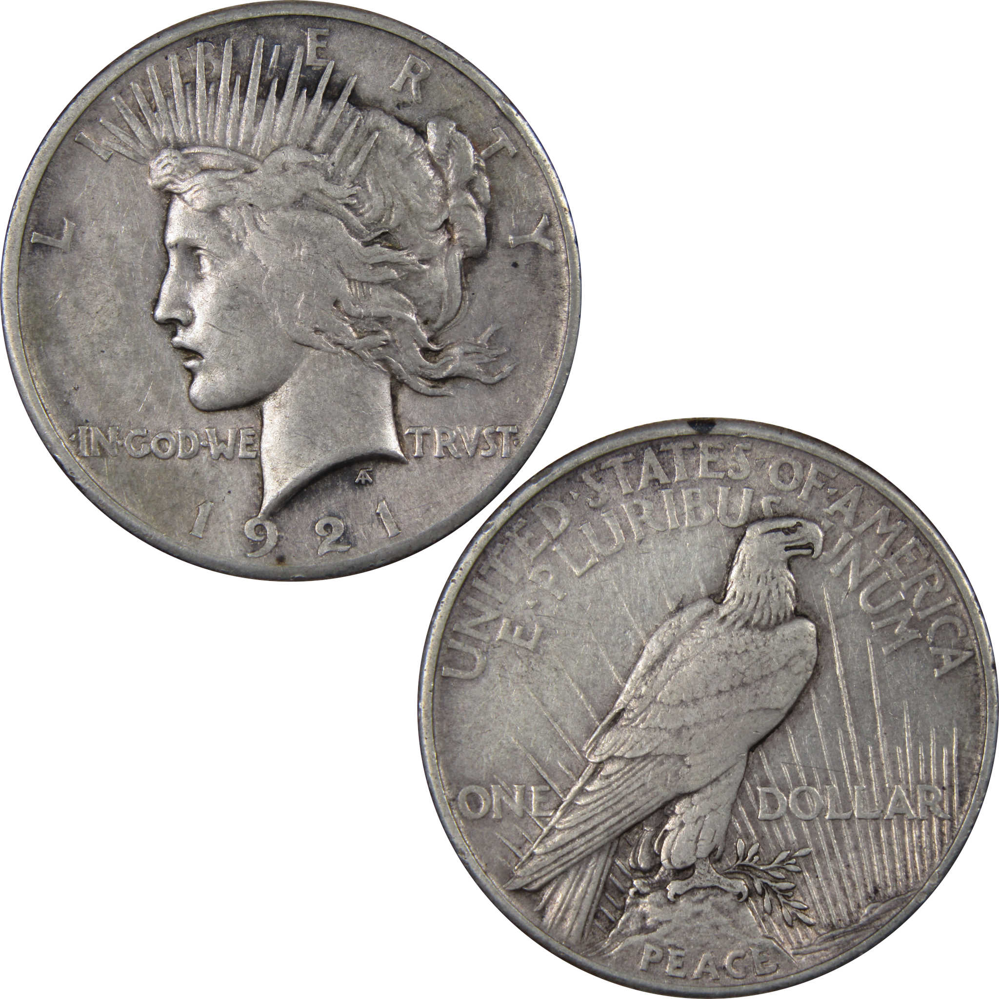 1921 High Relief Peace Dollar VF Very Fine 90% Silver Coin SKU:IPC8531
