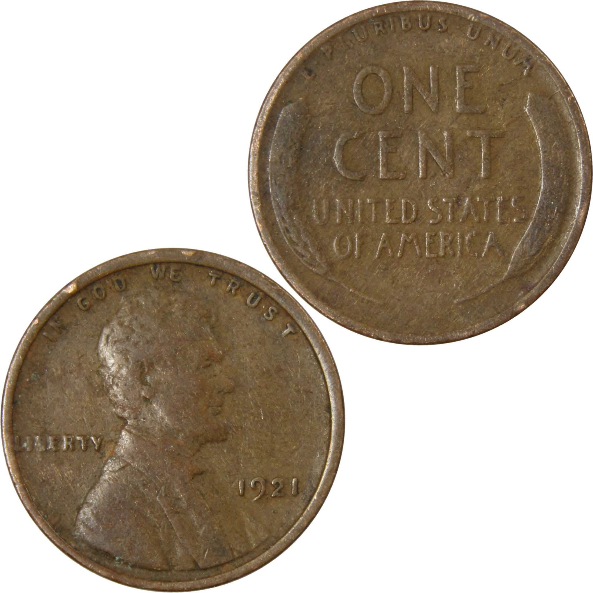 1921 Lincoln Wheat Cent AG About Good Bronze Penny 1c Coin Collectible