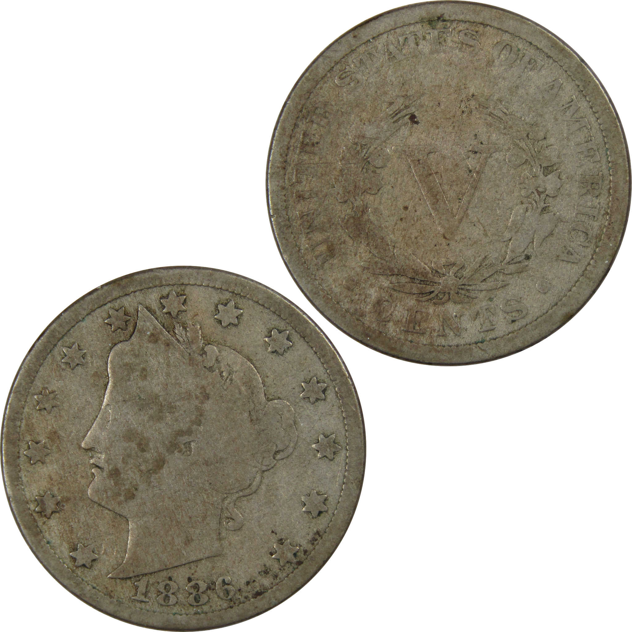 1886 Liberty Head V Nickel 5 Cent Piece G Good 5c US Coin SKU:IPC6996