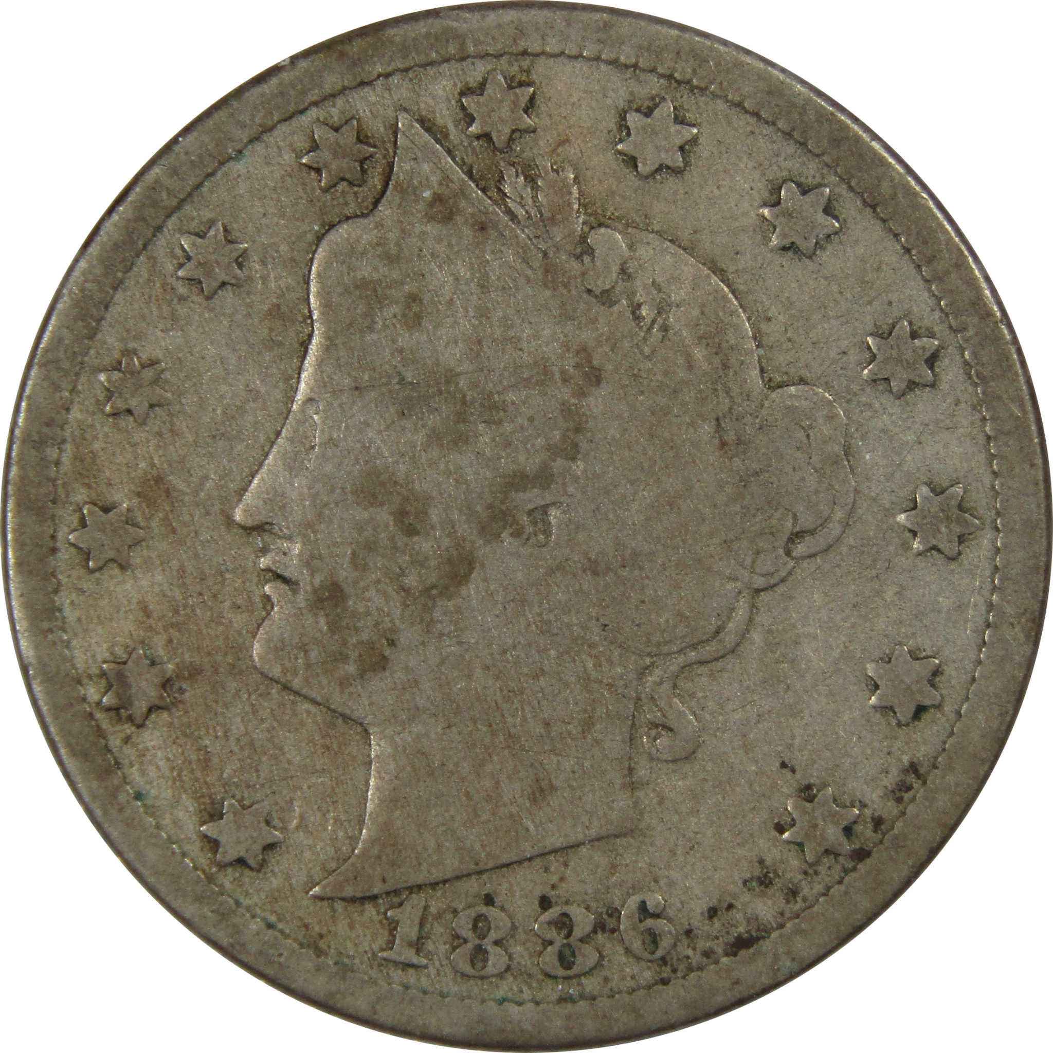 1886 Liberty Head V Nickel 5 Cent Piece G Good 5c US Coin SKU:IPC6996