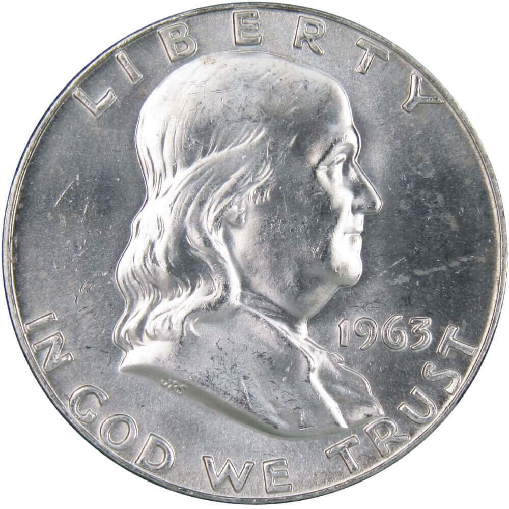 1963 D Franklin Half Dollar BU Uncirculated Mint State 90% Silver 50c US Coin