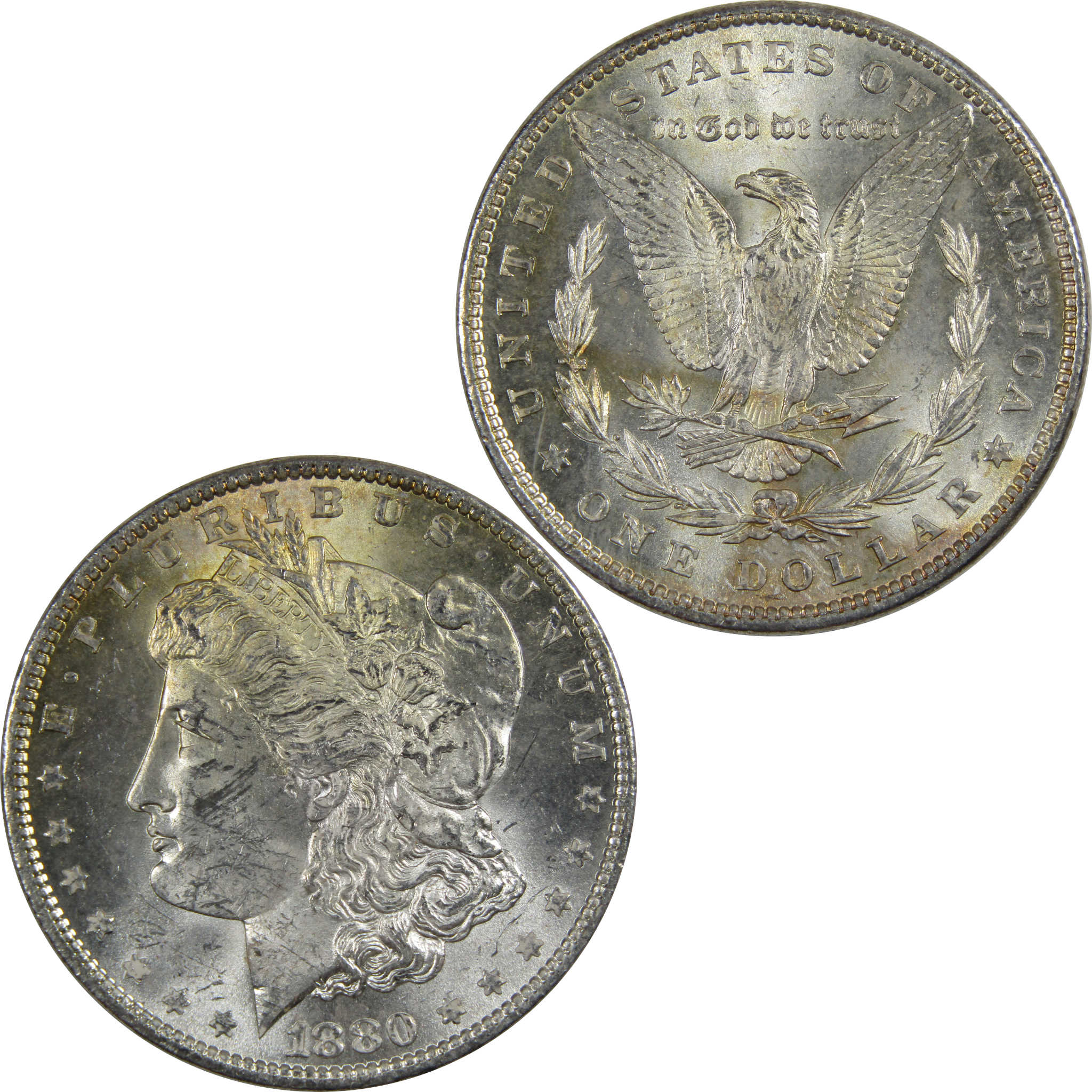 1880 Morgan Dollar BU Uncirculated Mint State Silver Toned SKU:I191