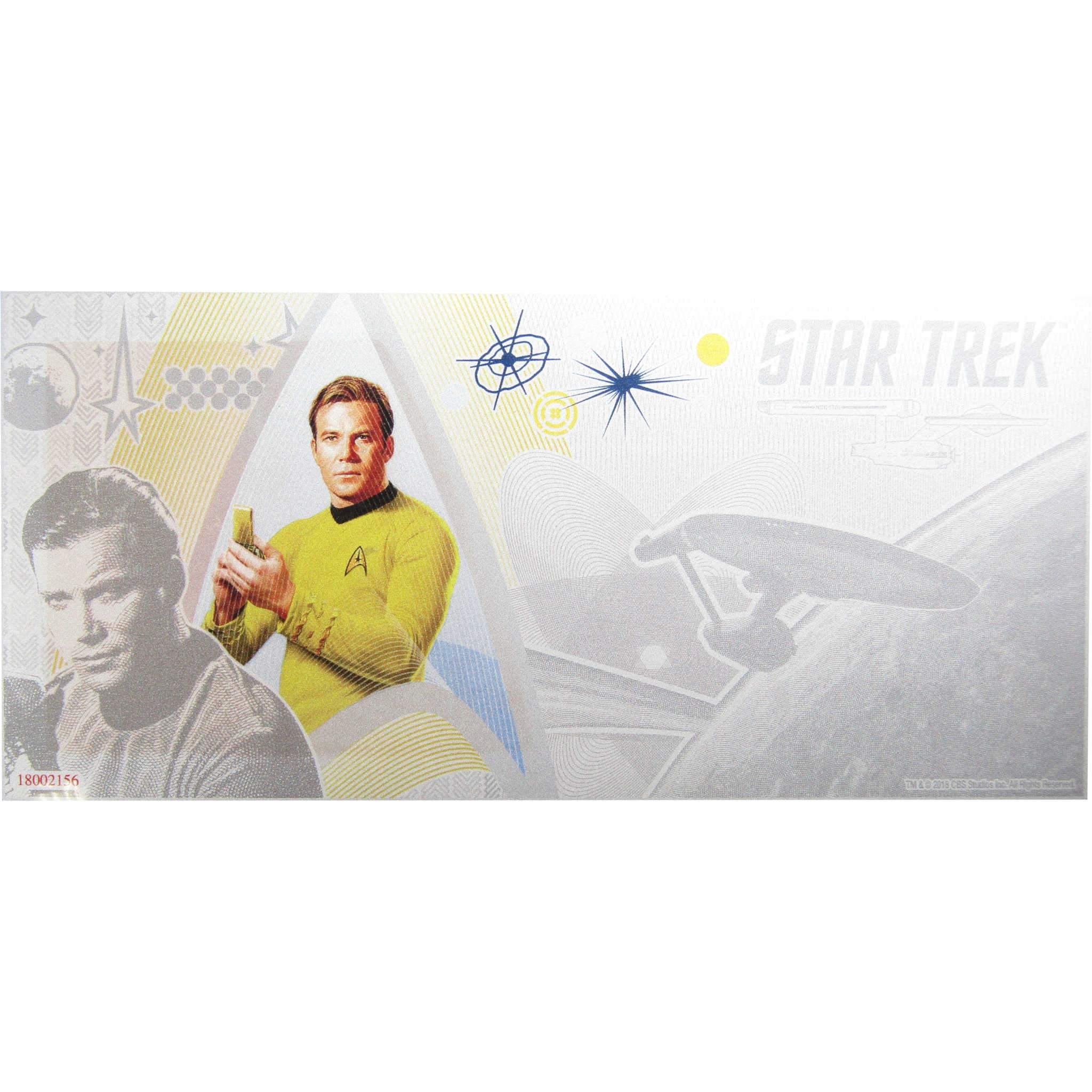 Star Trek Original Series Kirk 5g .999 Silver $1 Coin Note w/ Album 2018 Niue