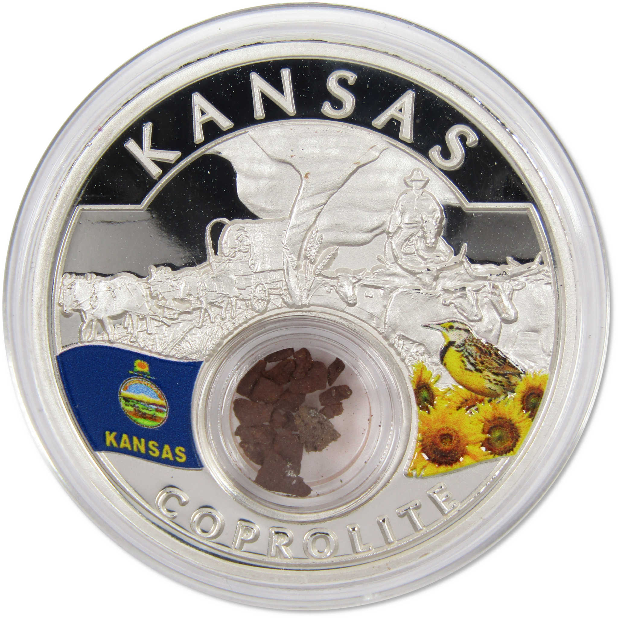 2021 Native American Mesa Grande Kansas Coprolite 1 oz .999 Silver $10 Proof
