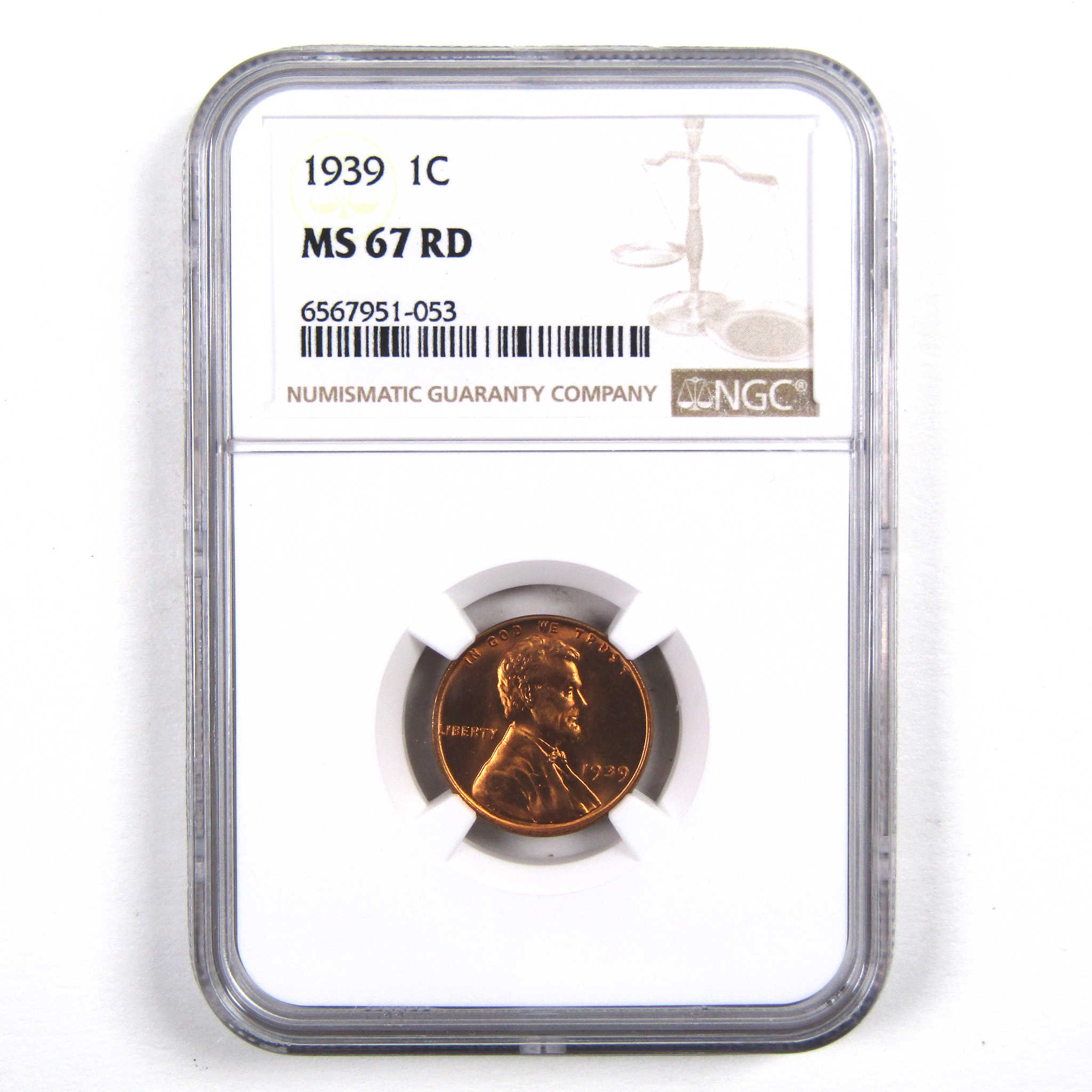 1939 Lincoln Wheat Cent MS 67 RD NGC Penny 1c Uncirculated SKU:I3139