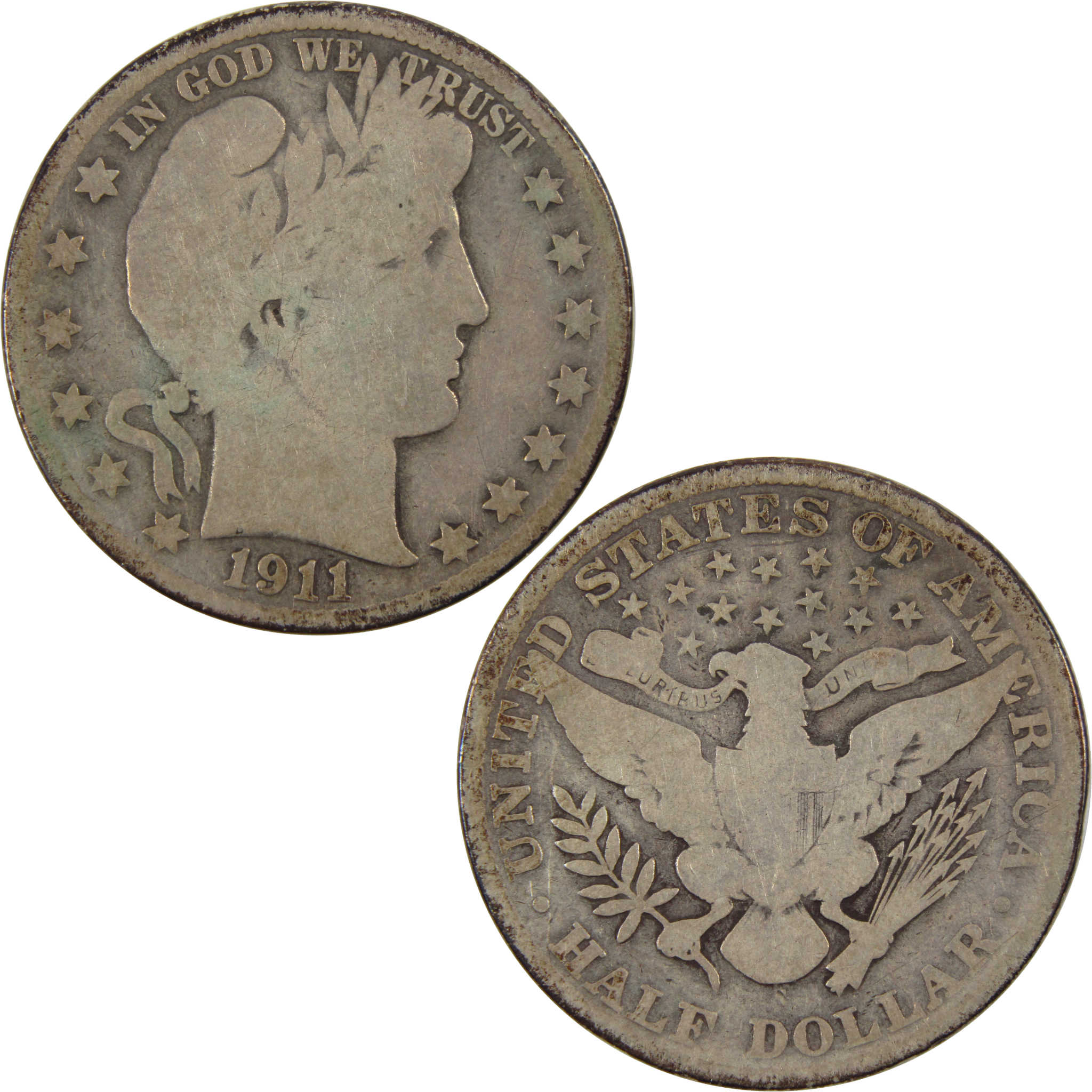 1911 S Barber Half Dollar VG Very Good 90% Silver 50c Coin SKU:I7553
