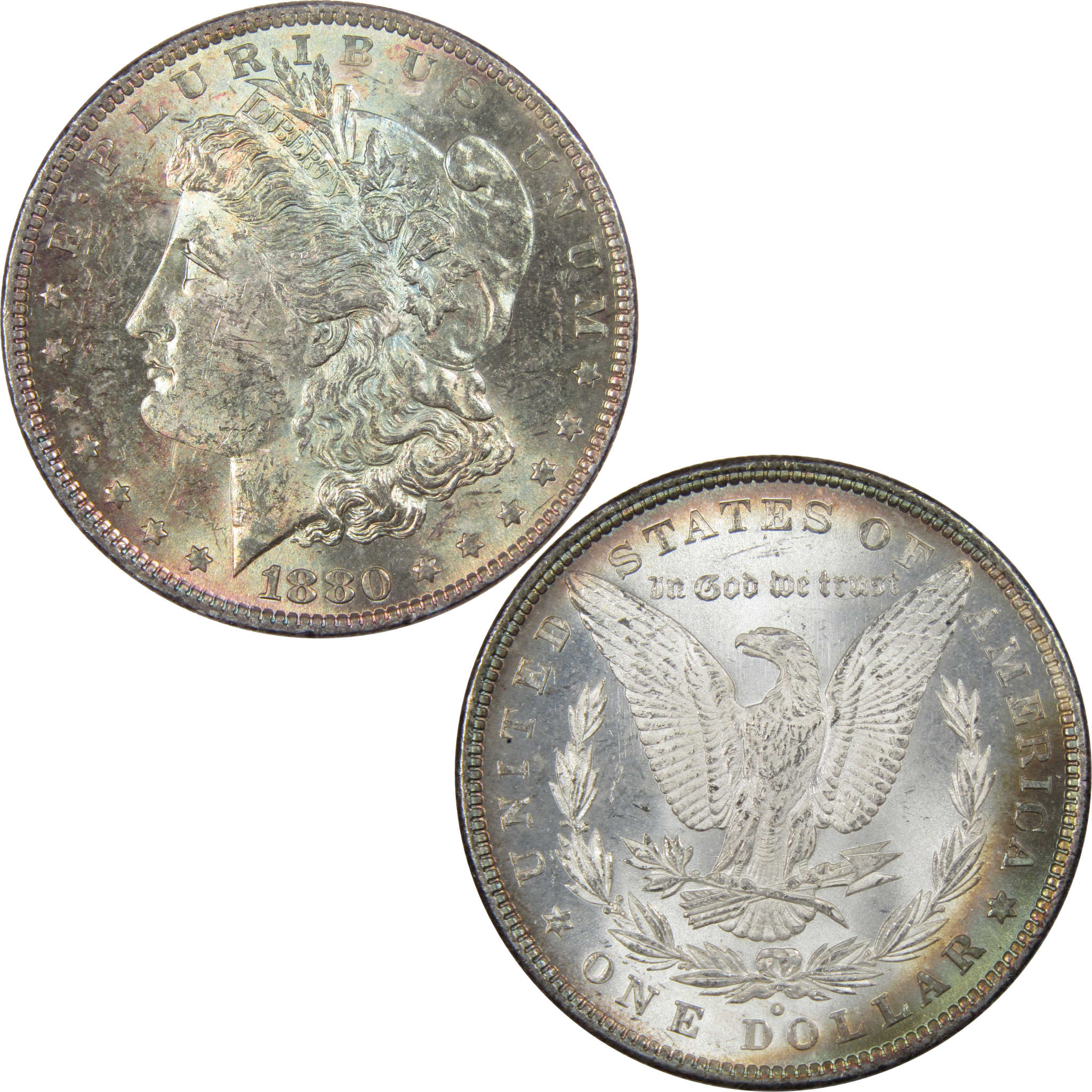 1880 O Morgan Dollar BU Uncirculated Mint State Silver Toned SKU:I929