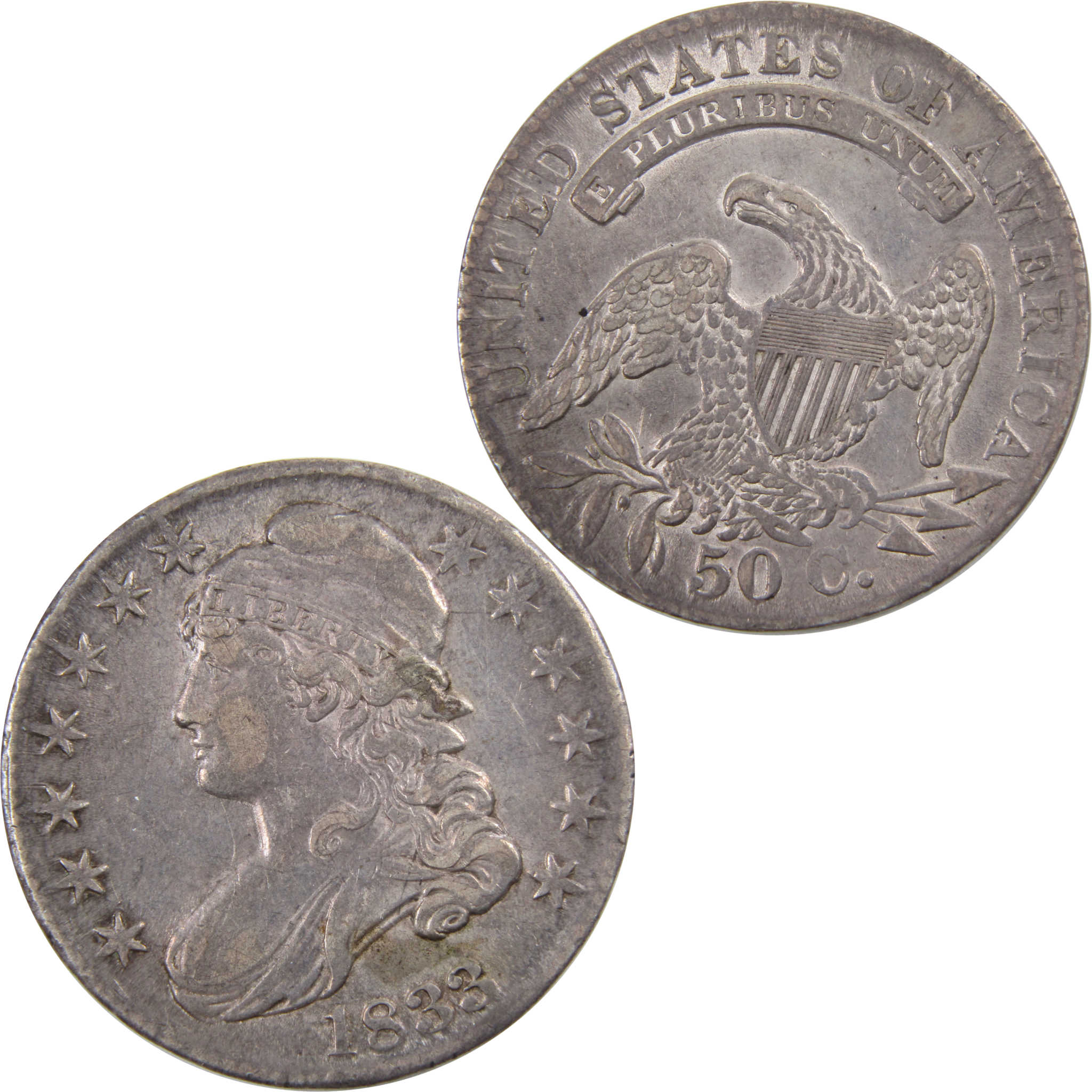 1833 Capped Bust Half Dollar XF Extremely Fine Silver 50c SKU:I3775