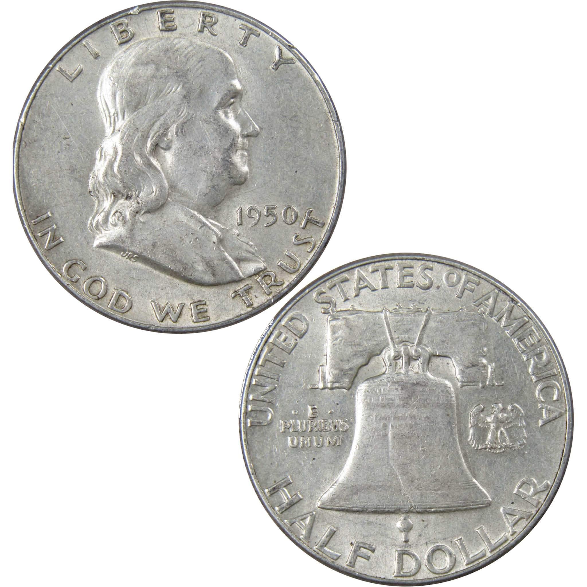 1950 Franklin Half Dollar XF EF Extremely Fine 90% Silver 50c US Coin