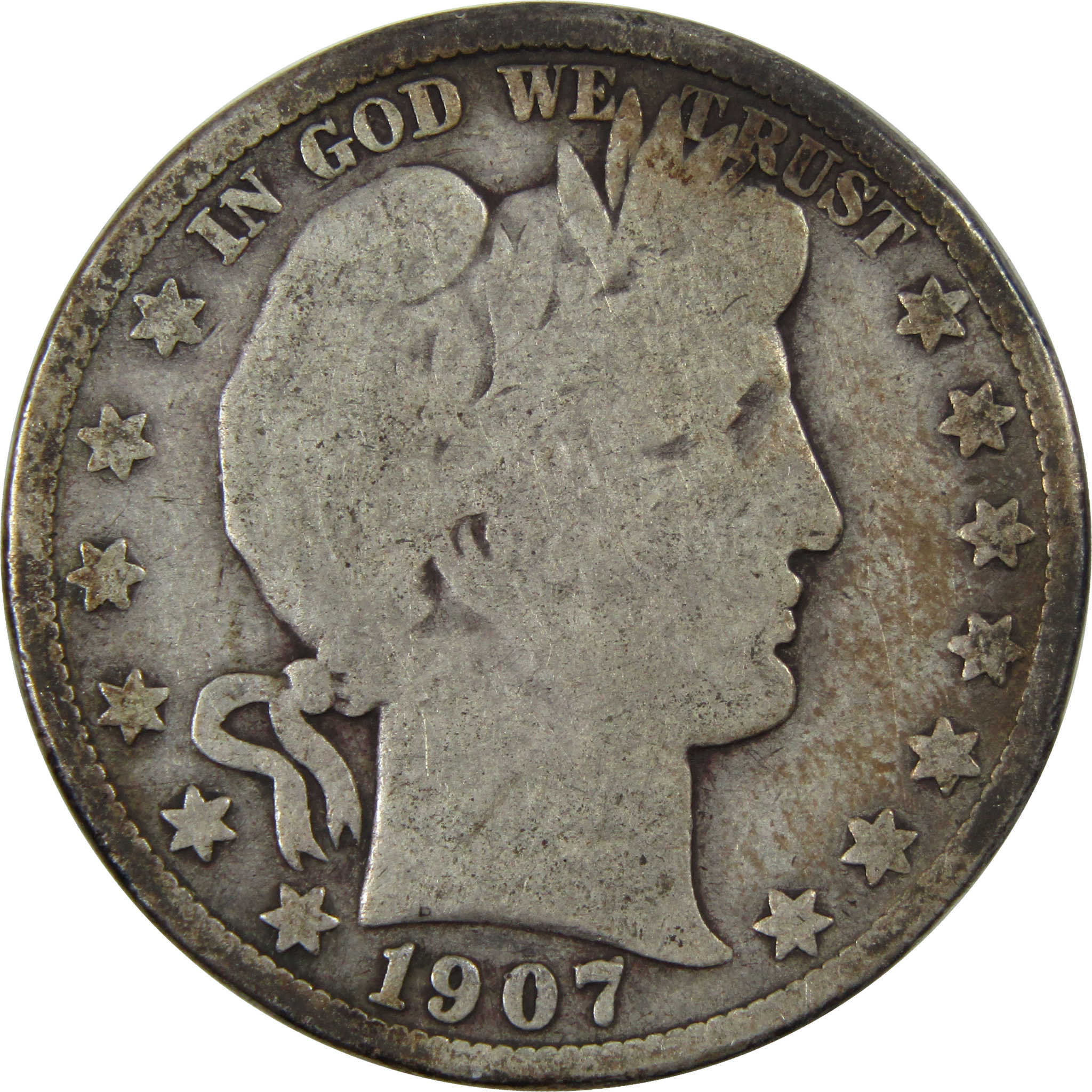 1907 O Barber Half Dollar AG About Good 90% Silver 50c Coin SKU:I4288