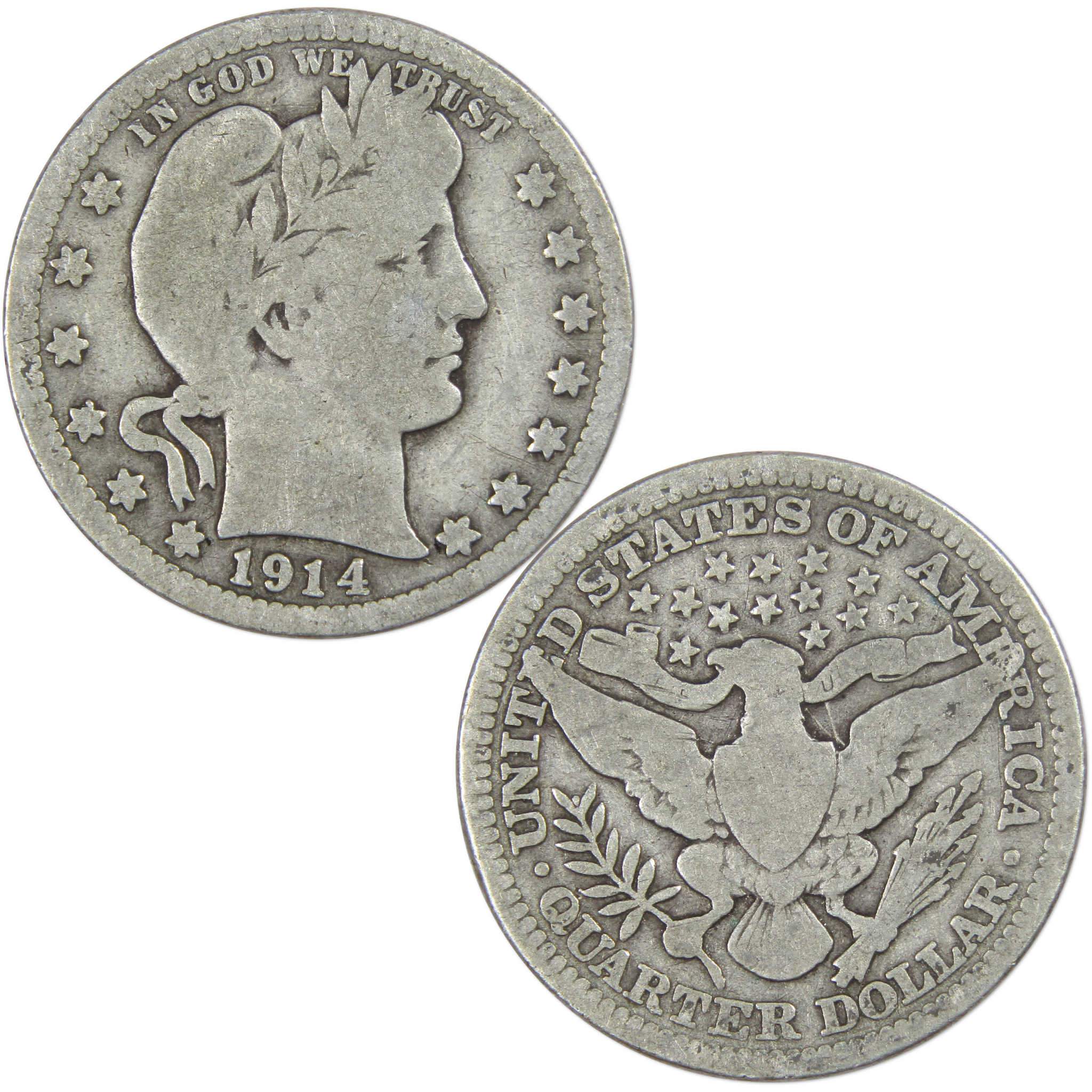 Barber Type Silver Coin 3-piece Set Dime Quarter Half Dollar Very Good