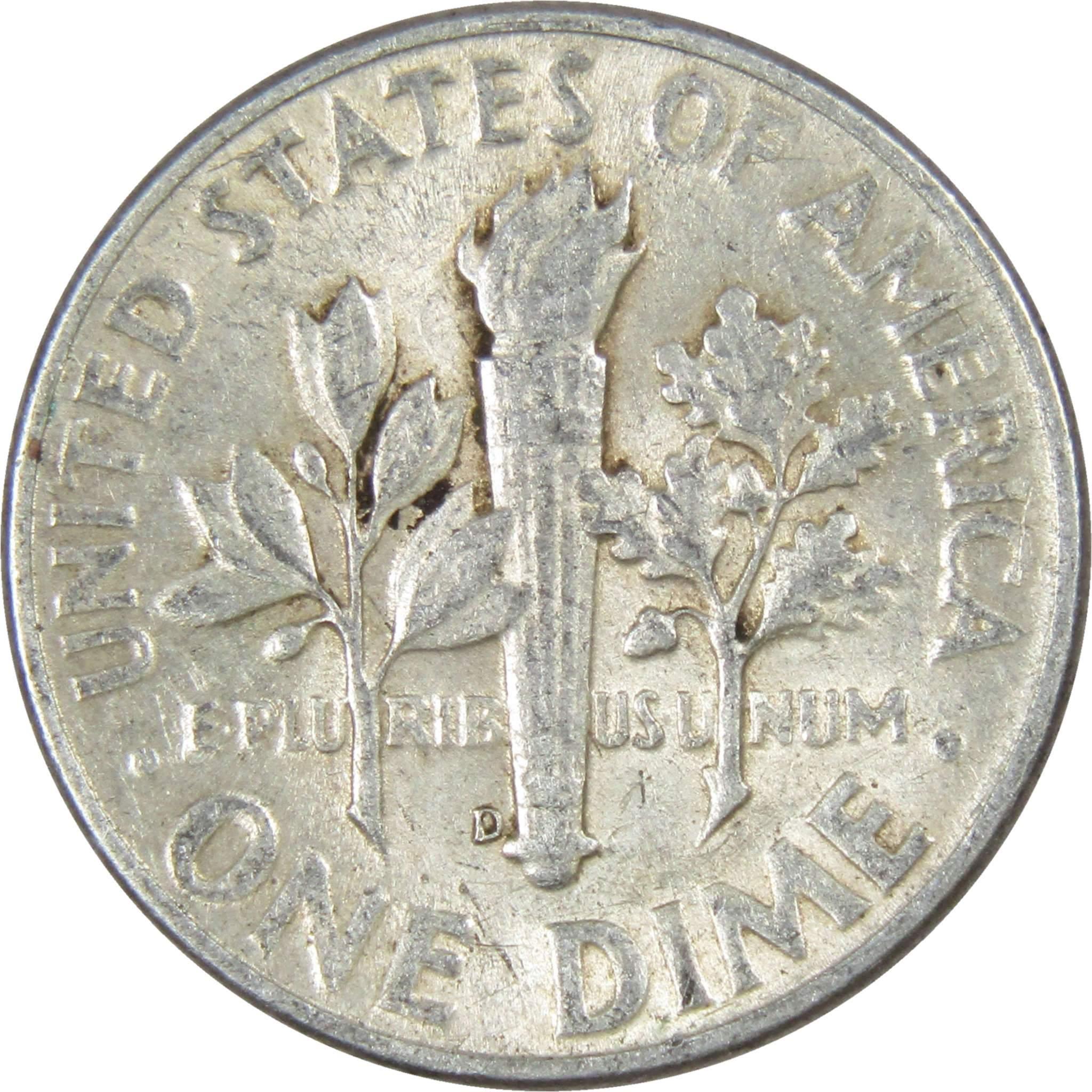 1946 D Roosevelt Dime AG About Good 90% Silver 10c US Coin Collectible