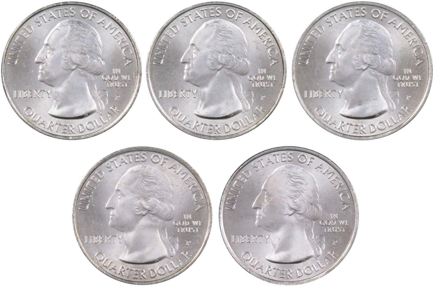 2011 P National Park Quarter 5 Coin Set Uncirculated Mint State 25c Collectible