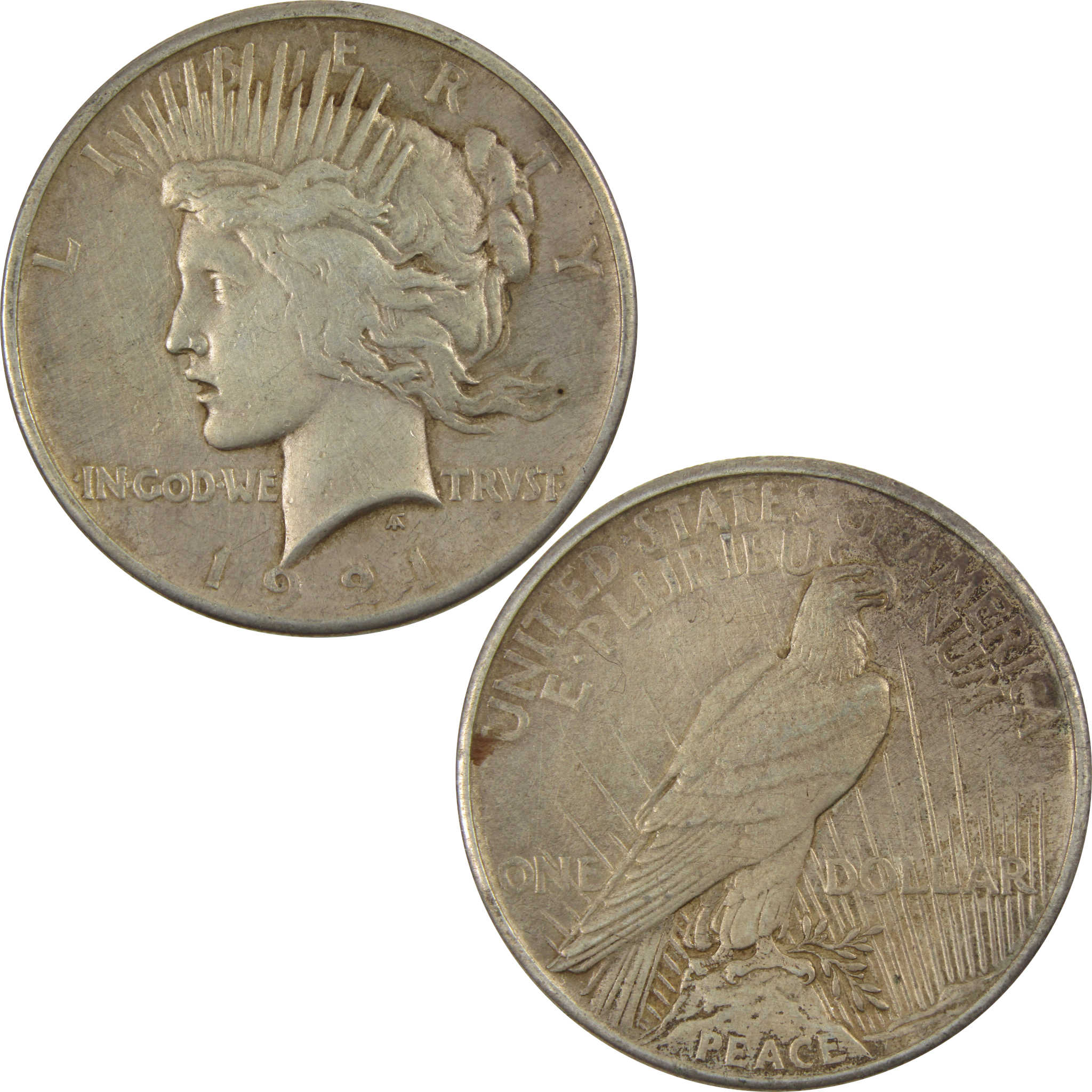 1921 High Relief Peace Dollar XF Details 90% Silver $1 Coin SKU:I4372