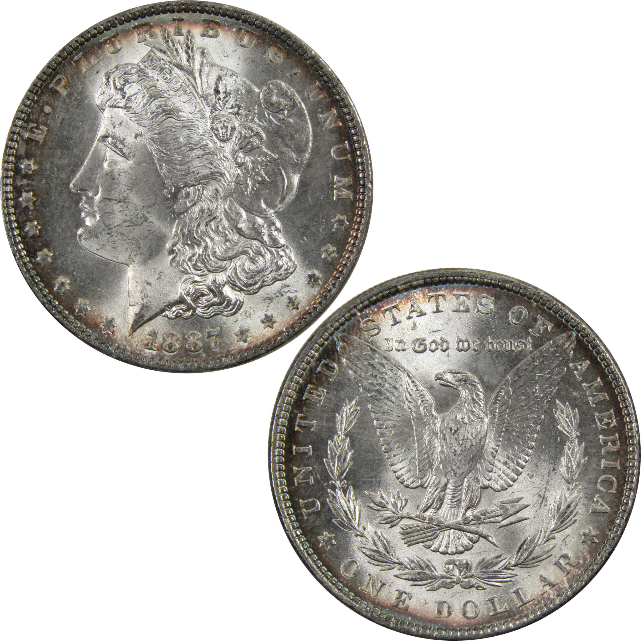 1887 Morgan Dollar BU Choice Uncirculated Silver $1 Toned SKU:I4932