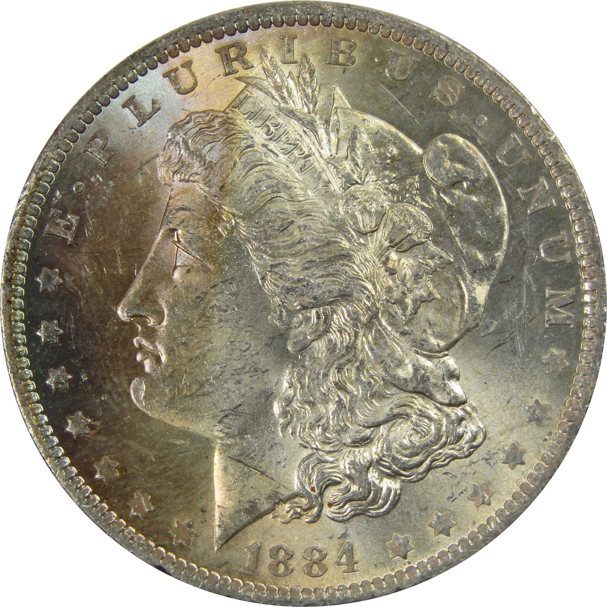 1884 O Morgan Dollar BU Uncirculated 90% Silver Coin Toned SKU:I7164