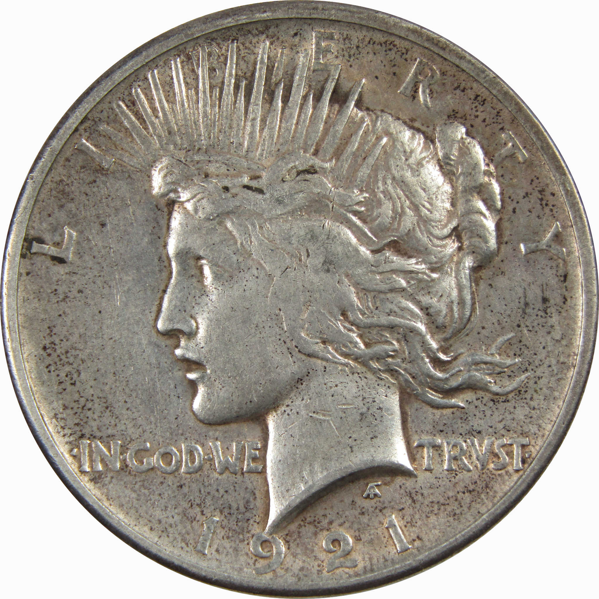 1921 High Relief Peace Dollar VF Very Fine 90% Silver Coin SKU:I4406