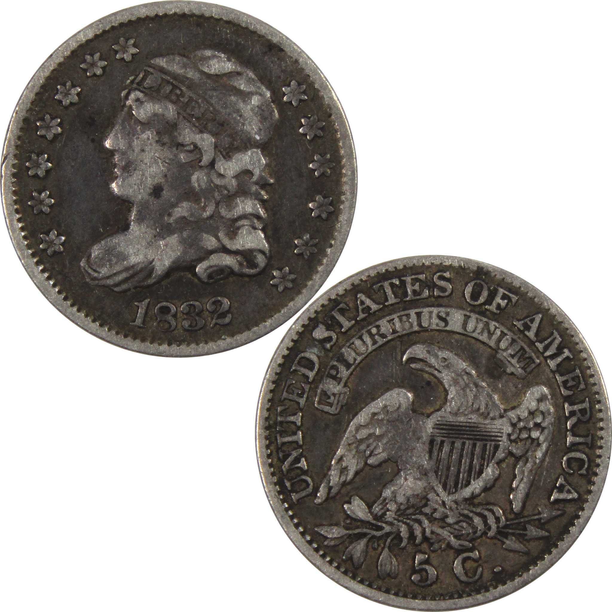 1832 Capped Bust Half Dime VF Very Fine 89.24% Silver Coin SKU:I4455