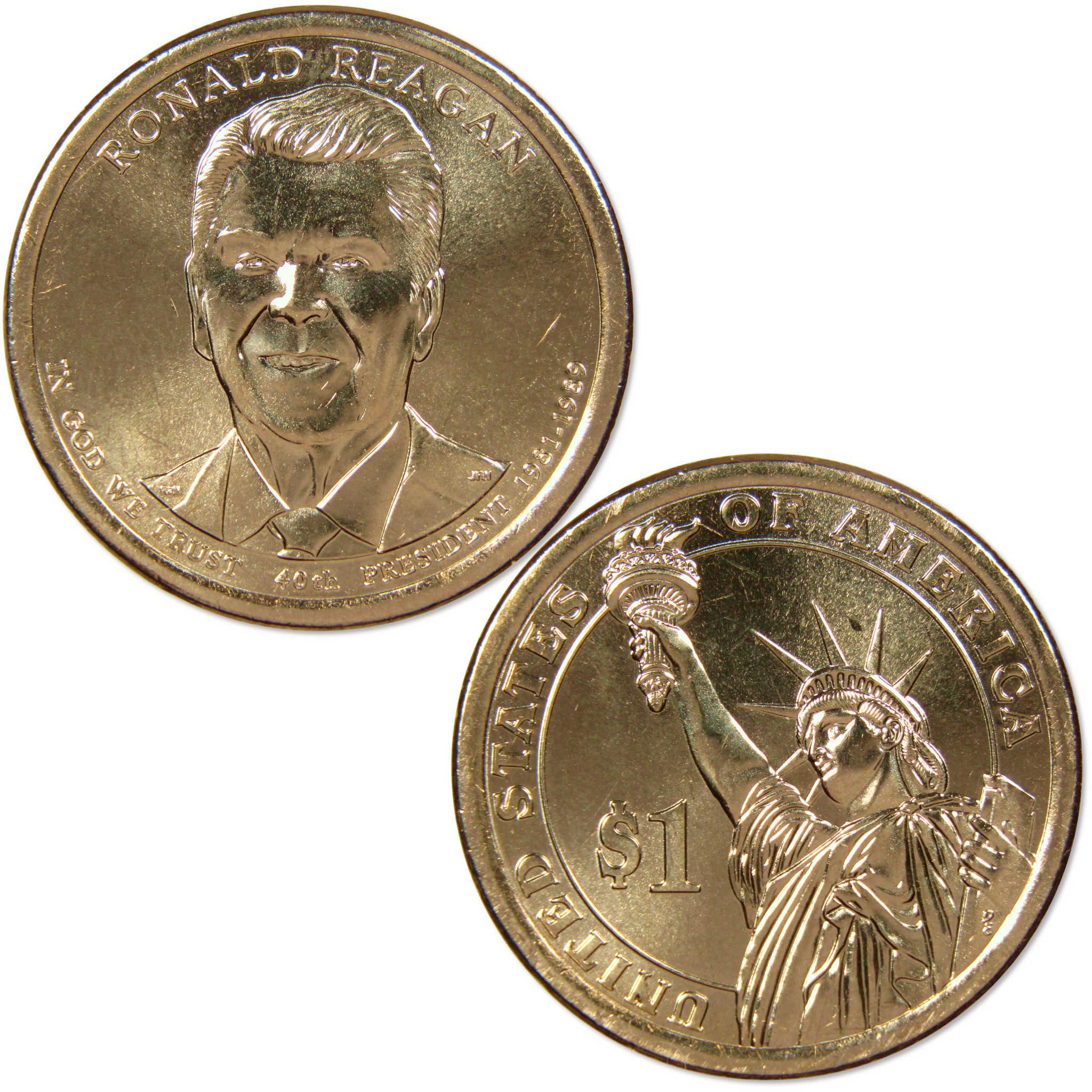 2016 P&D Ronald Reagan Presidential Dollar 2 Piece Set BU Uncirculated $1 Coins