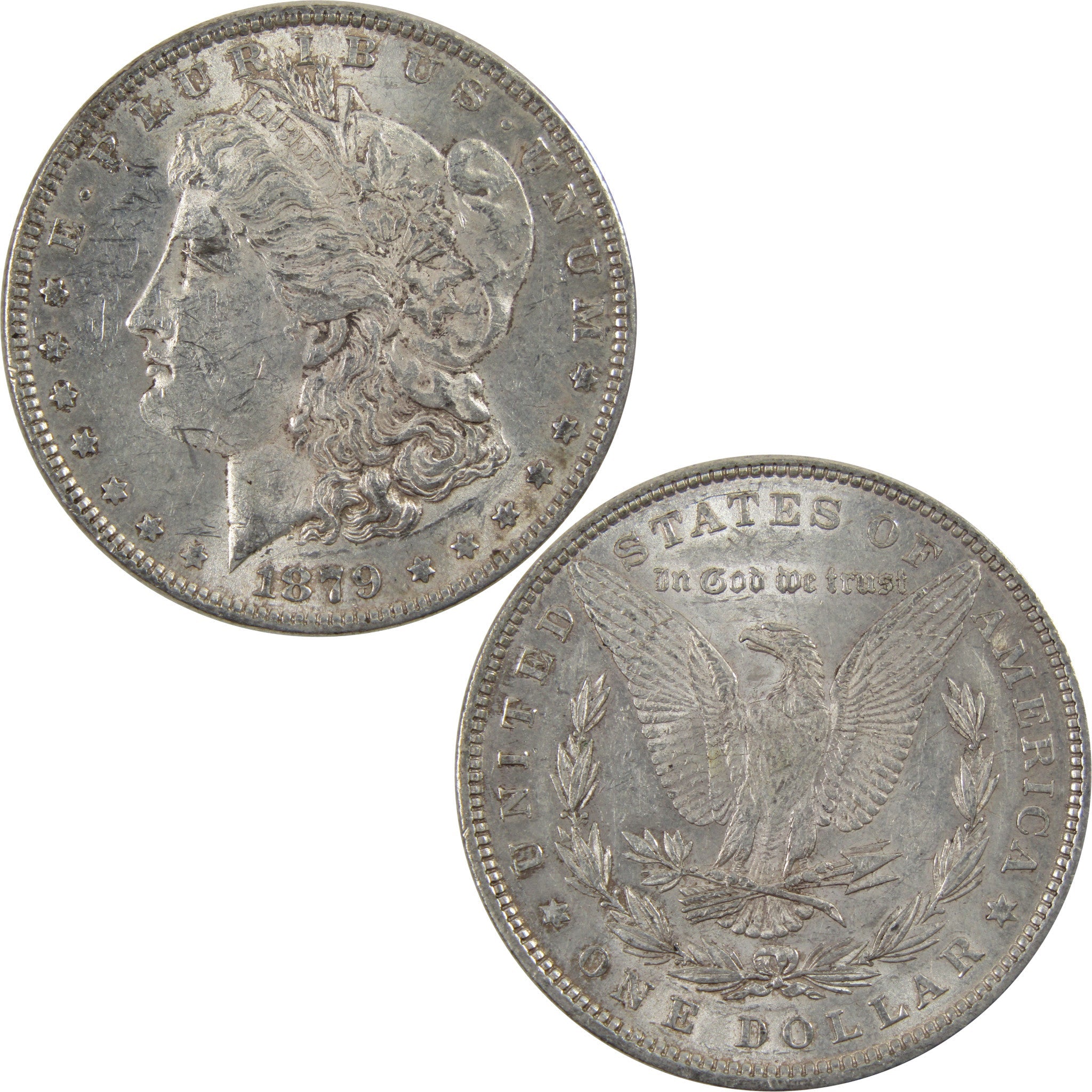 1879 Morgan Dollar AU About Uncirculated 90% Silver $1 Coin SKU:I5454 - Morgan coin - Morgan silver dollar - Morgan silver dollar for sale - Profile Coins &amp; Collectibles