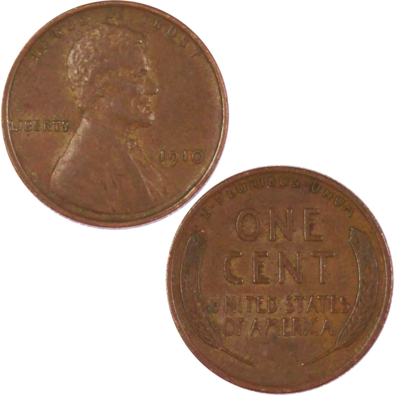 1910 Lincoln Wheat Cent VF Very Fine Bronze Penny 1c Coin Collectible