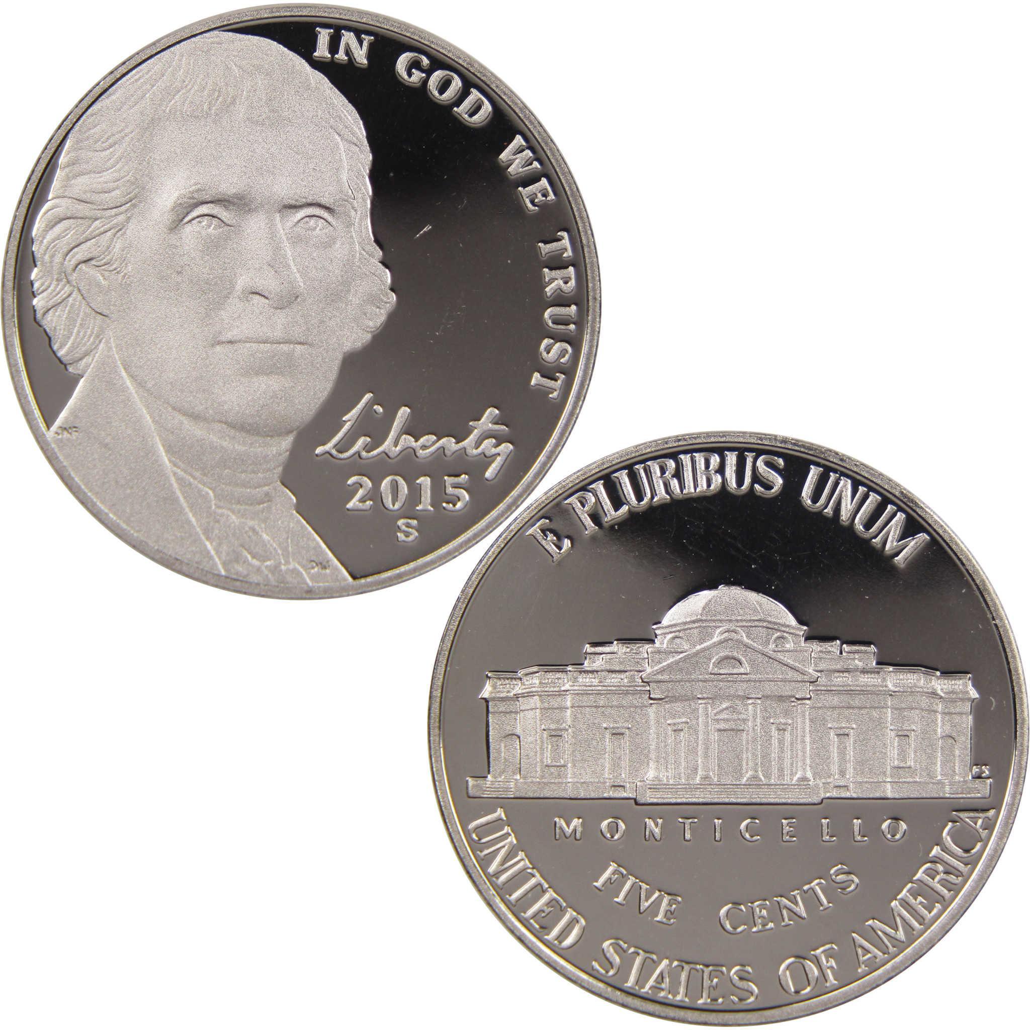 2015 S Jefferson Nickel 5 Cent Piece Choice Proof 5c US Coin
